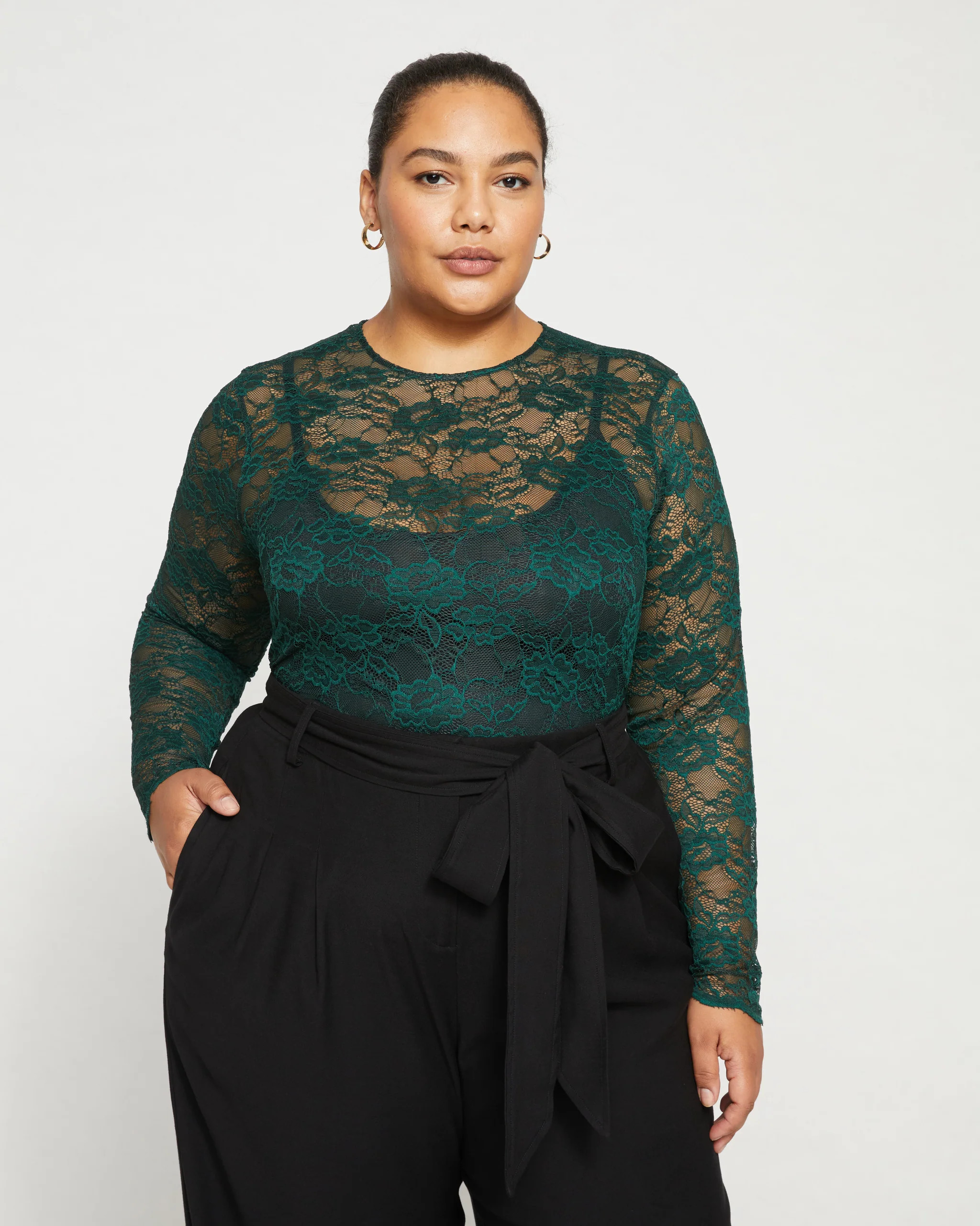 Thames Lace Top - Forest Green | Universal Standard