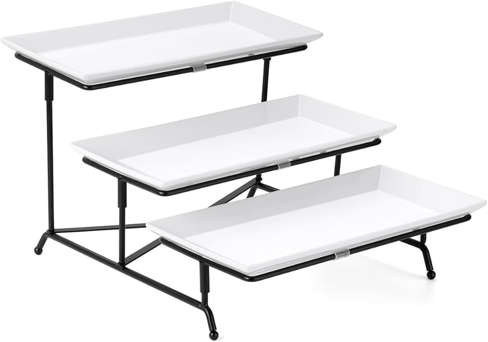 Yedio 3 Tier Serving Trays for Party, Porcelain Serving Platters and Trays, 12 Inch Tiered Tray S... | Amazon (US)