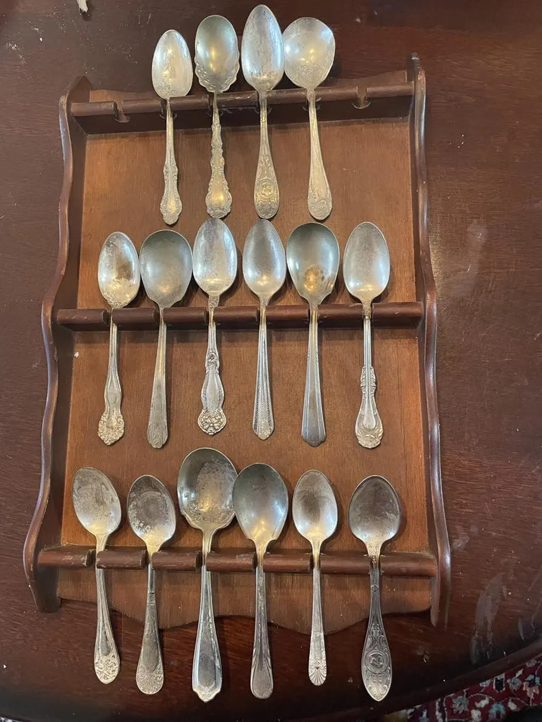 Antique Spoon Rack with 16 Antique Spoons Collectables | Etsy (US)