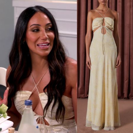 Melissa Gorga’s Yellow Cutout Maxi Dress is from Envy by MG / Shop looks for less 