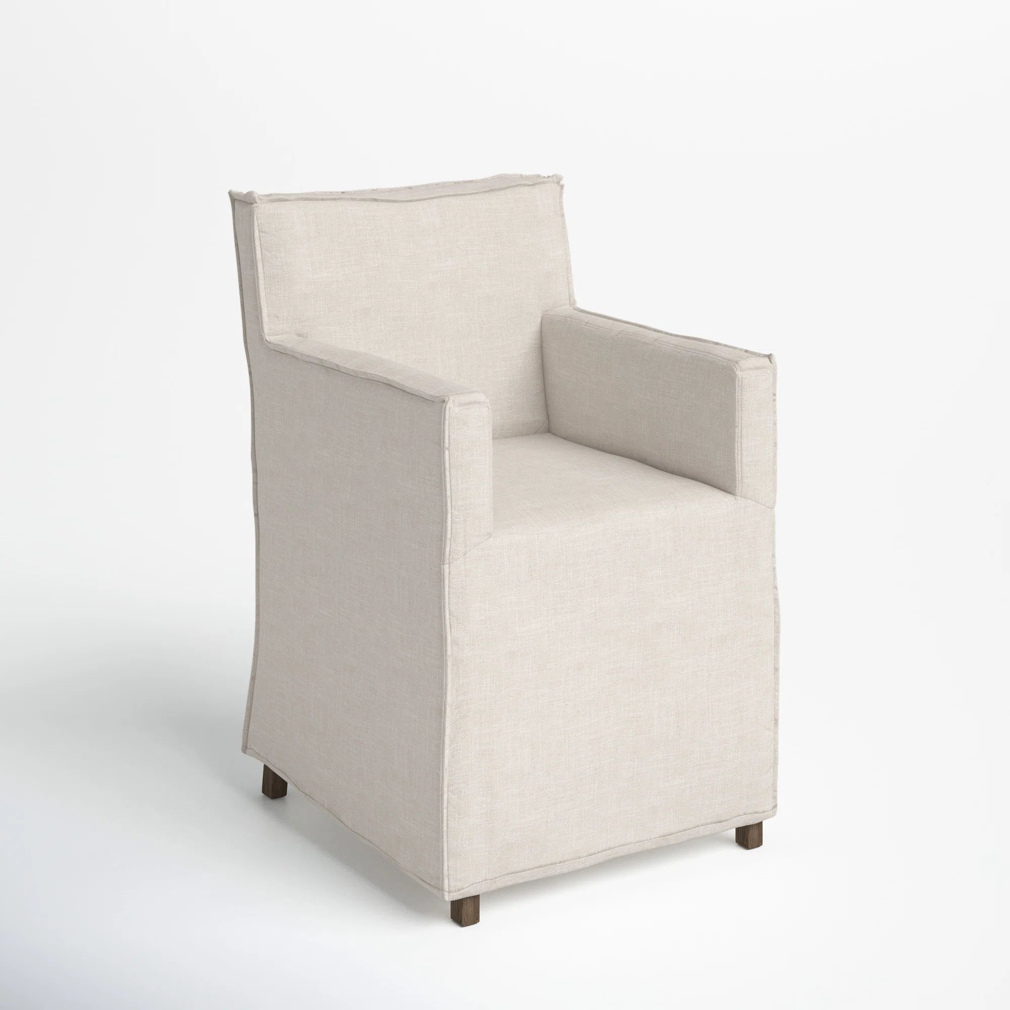 Rosanella Linen Arm Chair in Cream | Wayfair Professional