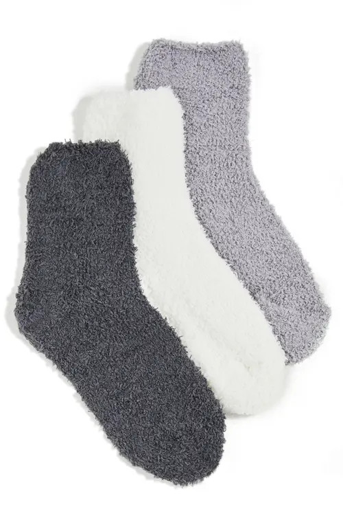 Stems 3-Pack Lounge Ankle Socks in Ivory/Grey/Charcoal at Nordstrom | Nordstrom