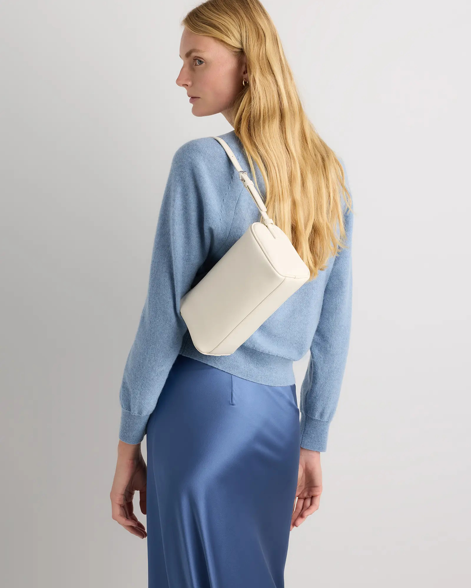Italian Leather Mini Barrel Shoulder Bag in Soft Ivory | Quince