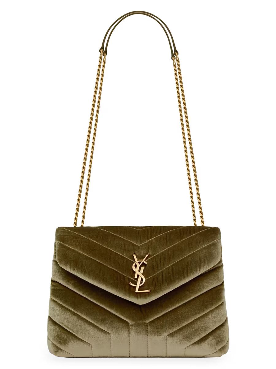 Shop Saint Laurent Loulou Small in Quilted Velvet | Saks Fifth Avenue | Saks Fifth Avenue