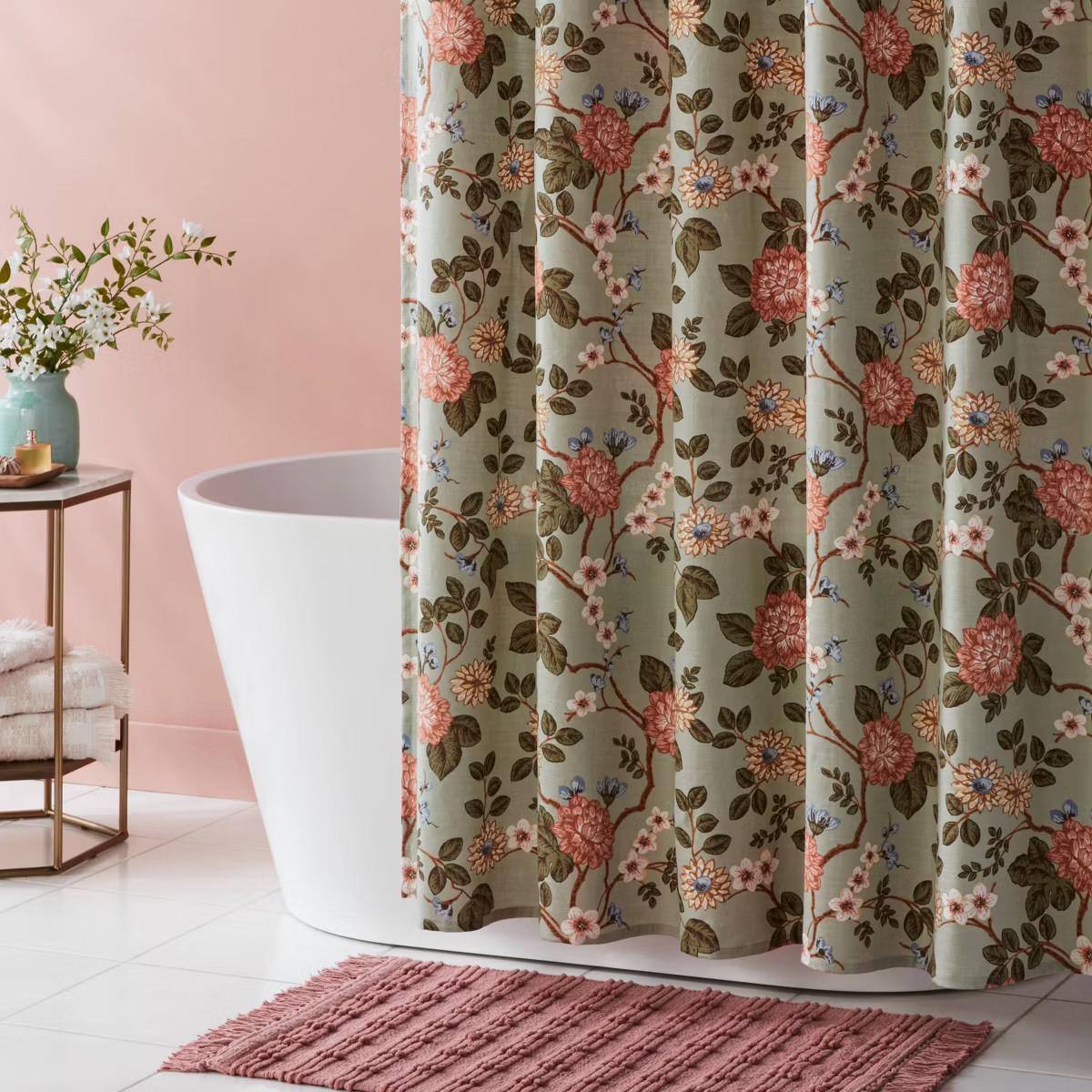 Toile Garden Floral Shower Curtain Sage - Threshold™ | Target