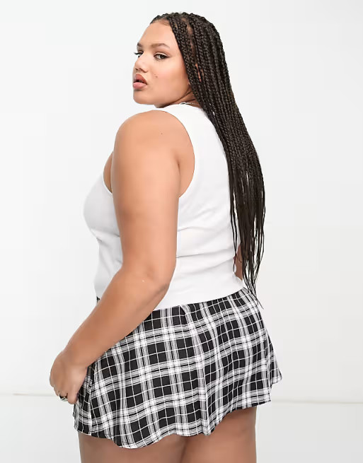 COLLUSION Plus waffle tank top in white | ASOS (Global)