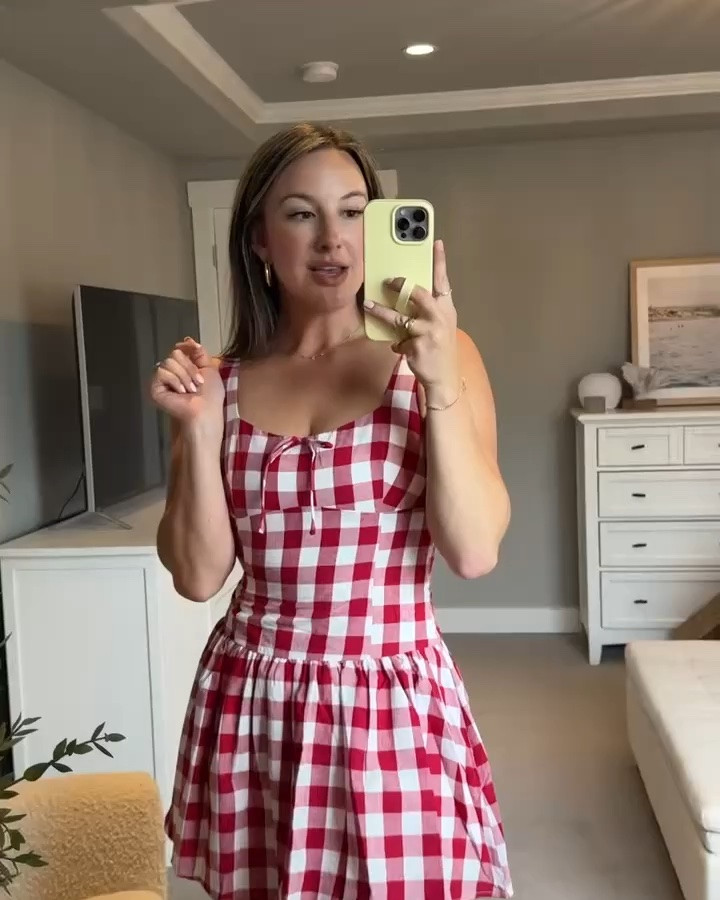 This @VICI  dress screams AMERICA 🇺🇸 I love the style of this dress! You’ll want to size up because it was a little snug getting that zipper up! Throw on some white tennis shoes and a denim jacket for a casual look ❤️ USE CODE HEATHERSAVE35 for a discount!! 

@VICI #dress #gingham #minidress #americana #red #usa #america #memorialday #fourthofjuly #july #parade #bbq #summer #vici #vicitryon #haul #tryon #ootd #outfit

#LTKootd #LTKgrwm #LTKSeasonal