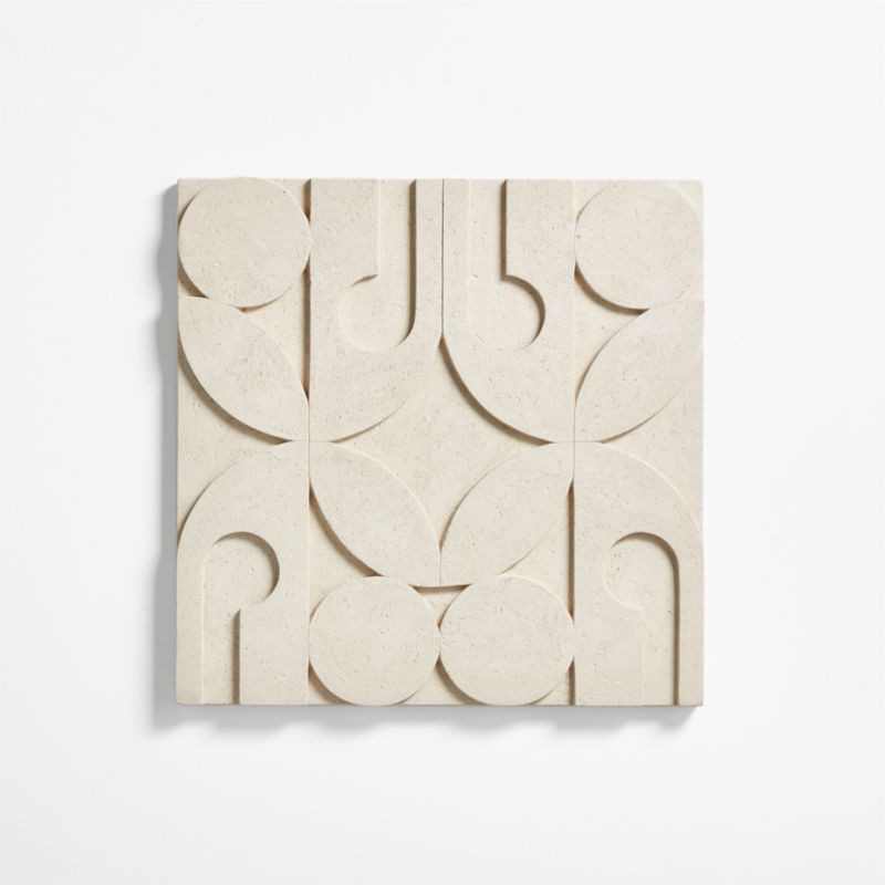 Fyre 24" White Tile Wall Decor | Crate and Barrel | Crate & Barrel