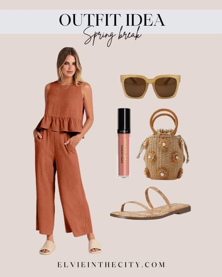 Outfit idea - Spring break

Two piece set - spring ootd - matching set - lounge set - wide leg pant - sandals - nude sunglasses - straw bag - lipgloss

#LTKstyletip #LTKunder50 #LTKshoecrush