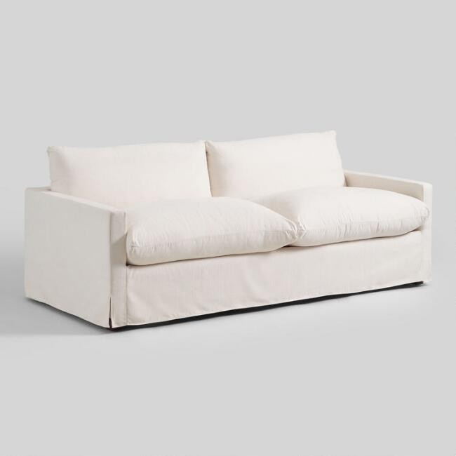 Ivory Feather Filled Brynn Sofa | World Market