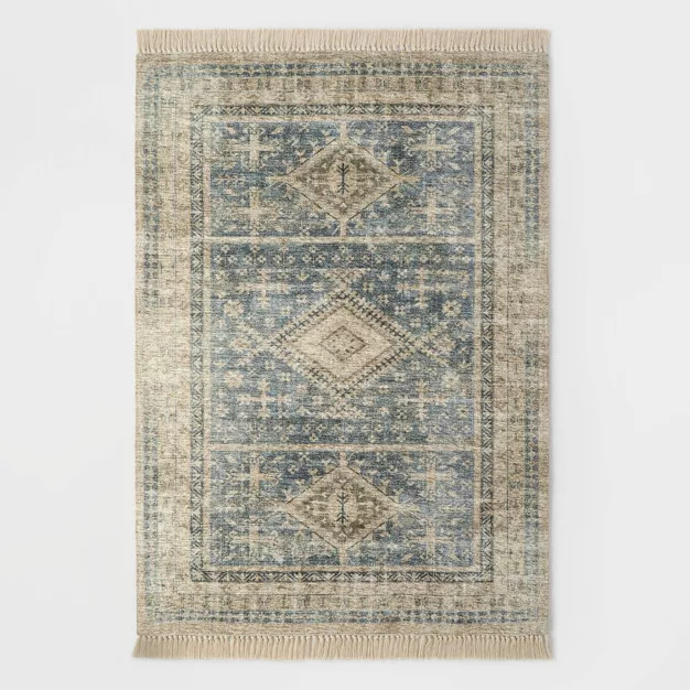 Pine Brook Diamond Persian Style Rug Blue - Threshold™ designed with Studio McGee | Target