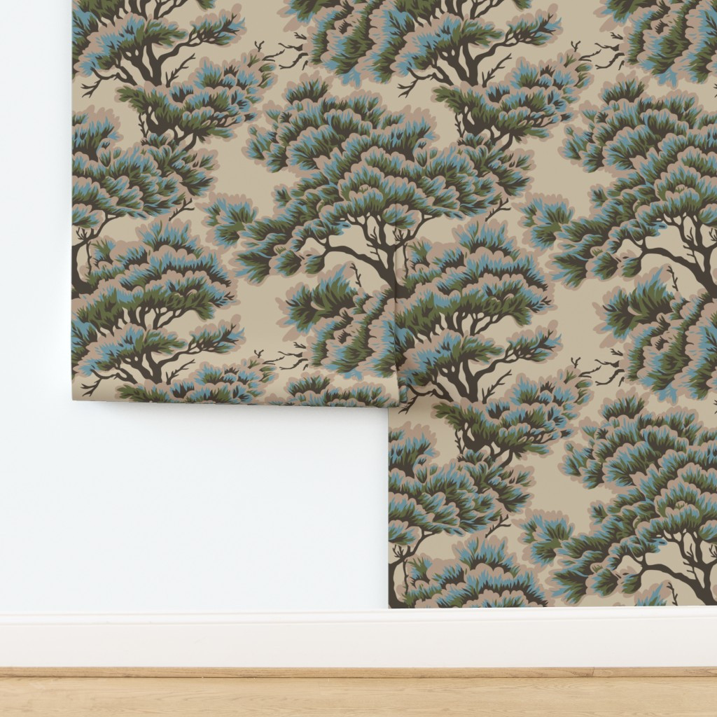 Wallpaper in UMBRIA DUSK WOODS | Spoonflower