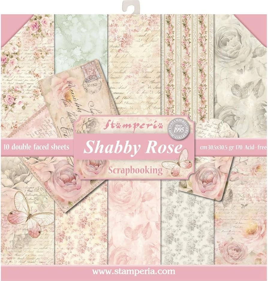 Stamperia Intl Double-Sided Paper Pad-Shabby Rose, 30.5 x 30.5 (12" x 12"), Multicoloured | Amazon (US)