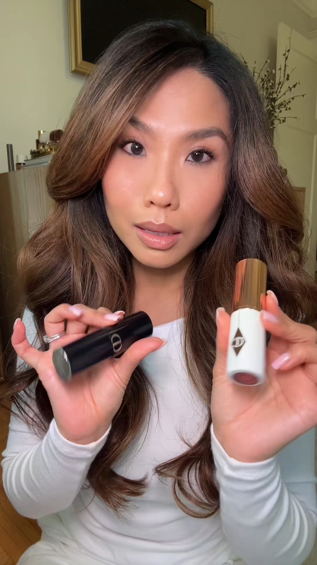 Your new favorite foundation combo!! For the glowiest looking skin these winter months :) I swear by this combo! 

Shades:
CT unreal skin tint stick: 7.5M
Dior foundation stick - 3N
Blush - Patrick Ta She’s Seductive and YSL 44 Nude Lavalliere on top
Highlighter - rare beauty  flaunt with Loreal glassy stick in 610 on top 
Powder - Medium 

Lip combo:
Liner - Makeup by Mario Toasty all over and ABH cool brown to define
Lipstick - Creme De Nude
Lipgloss - 077 Rose Candy

#LTKgrwm #LTKBeauty