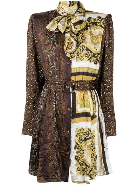 Versace Panelled print-mix Shirt Dress - Farfetch | Farfetch (AU)