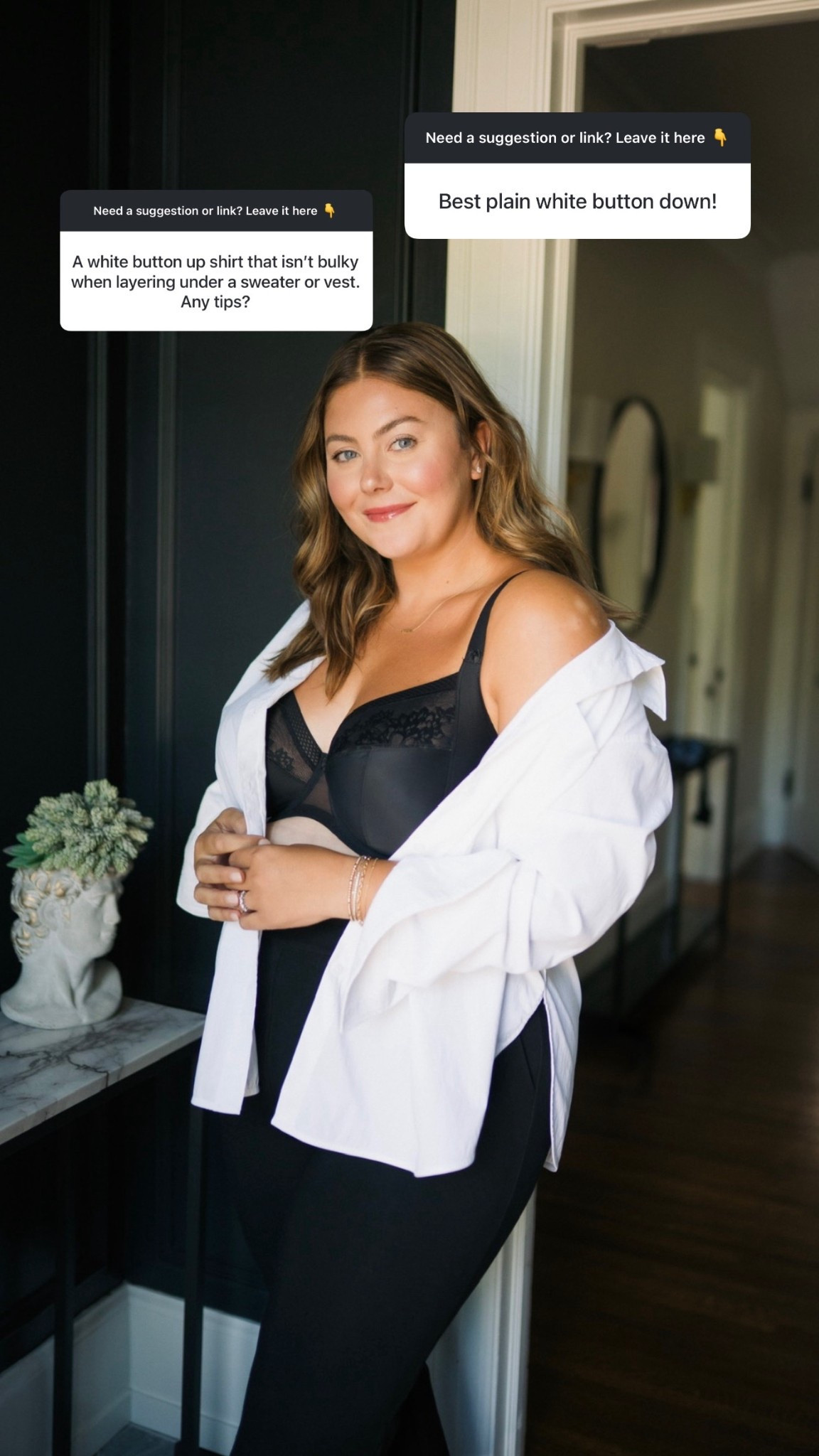 My favorite button down shirts - spanx or athleta for sure, be sure to use CARALYN15 on all things Spanx. I get XL for layering and 1X for when I want to wear it alone 

#LTKWorkwear #LTKPlusSize