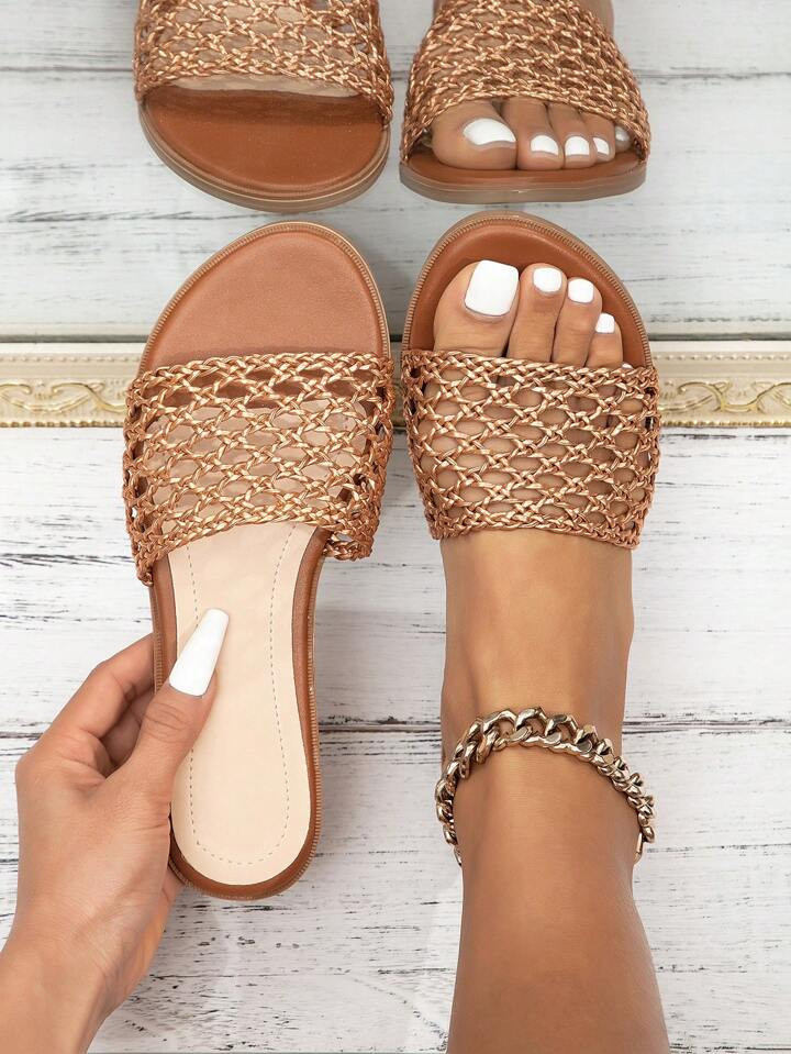AU$19.95         
    AU$21.95
   
  -9%
        Women Flat Sandals Woven Hollow Out Design, Comf... | SHEIN