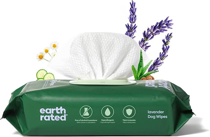 Earth Rated Dog Wipes, Hypoallergenic, 3-in-1 Cleaning and Hydrating, for Grooming Paws, Body and... | Amazon (US)