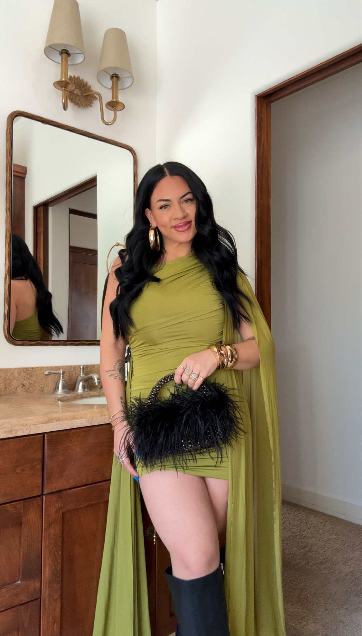 Olive green is the perfect wedding guest dress color!!!

Tts: large

Wedding guest dresses, fall wedding guest, fall wedding guest dress, olive green dress, gold jewelry, tori block

#LTKootd #LTKSeasonal #LTKWedding