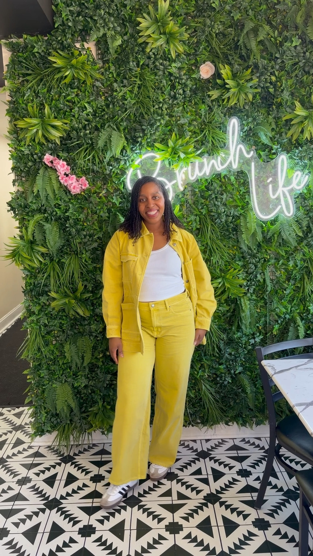 The yellow denim set from the Christopher John Rogers x Old Navy collaboration pops! 

I’m wearing a medium in the jacket and size 12 in the jeans 

#LTKMidsize #LTKootd