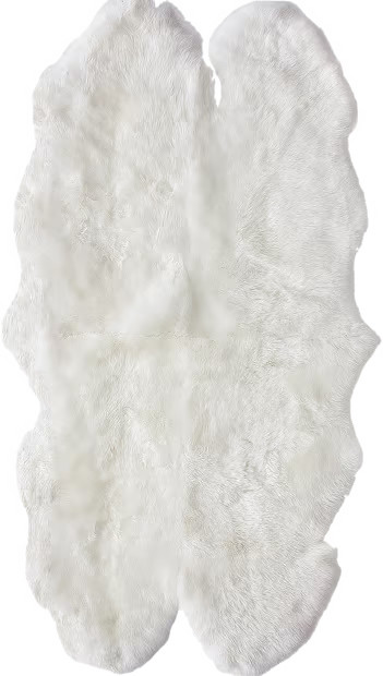 Natural Natural Quarto Pelt Sheepskin 2' 7" x 5' 3" Area Rug | Rugs USA