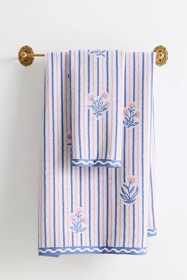 Tess Cotton Woven Floral Towel Collection | Anthropologie (US)