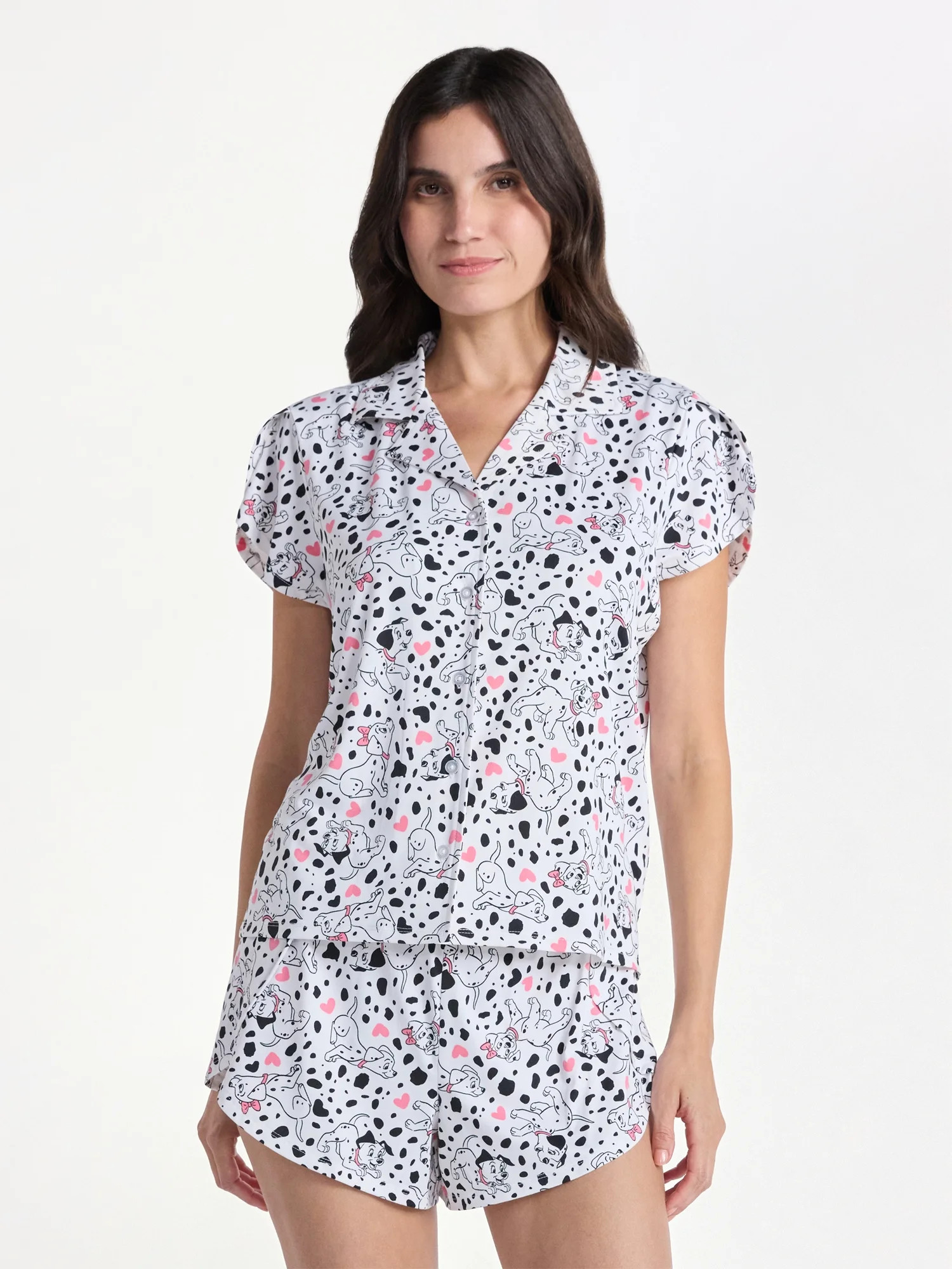Disney 101 Dalmatians Women's Valentine's Day Shorty Pajama Set, 2-Piece, Sizes XS-3X | Walmart (US)