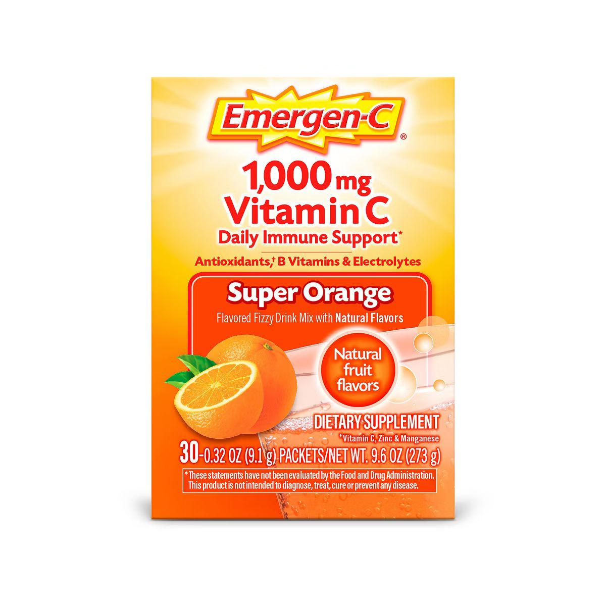 Emergen-C Vitamin C Drink Mix Packets - Super Orange | Target