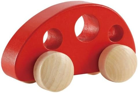 Hape Mini Van Wooden Toddler Toy Vehicle in Red, L: 4.9, W: 2.5, H: 2.8 inch | Amazon (US)