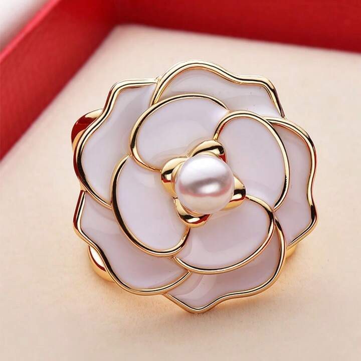 1pc Women's Camellia Flower Scarf Clip, Multi-Purpose Brooch For Clothes, Scarves, Shawls, Hijabs... | SHEIN