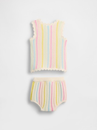 Baby Crochet Stripe Sweater Set | Gap (US)
