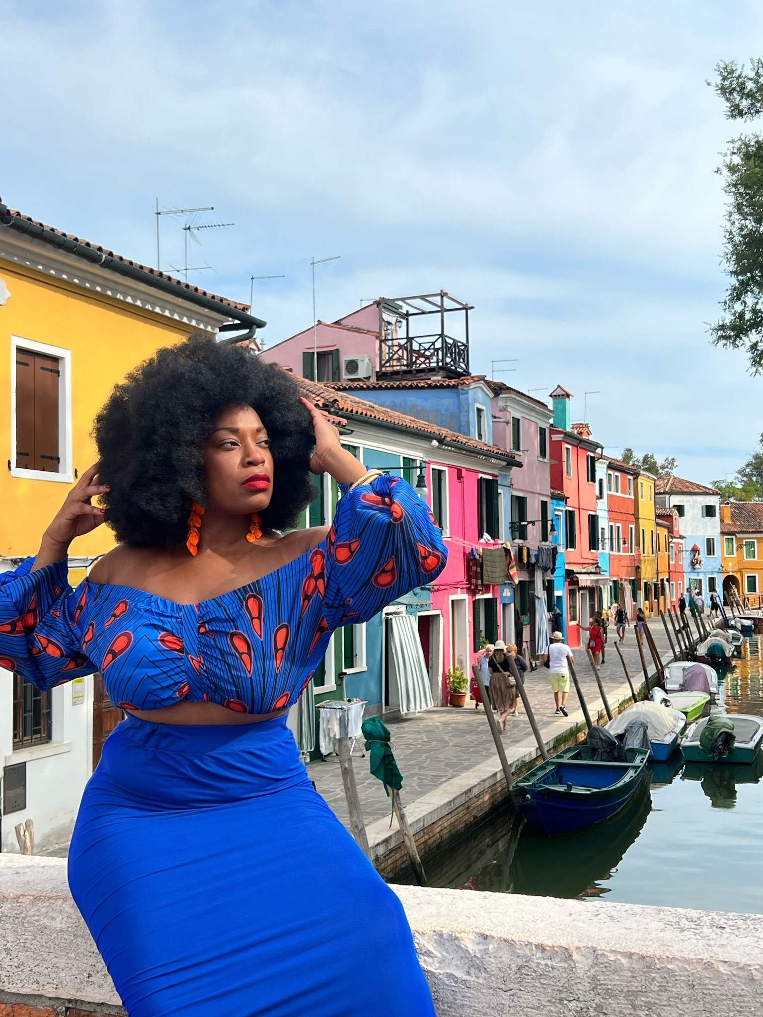 Visited Burano Italy and wore this beautiful Ankara print crop top and midi pencil skirt! I’m in a medium skirt and large top! Skirt has tons of stretch! 

#LTKunder100 #LTKstyletip #LTKtravel