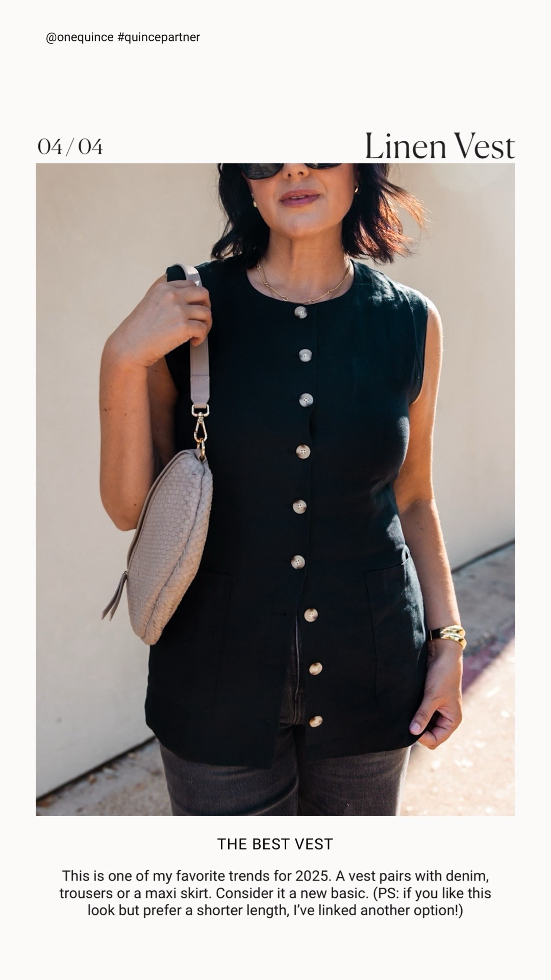 If you haven’t hoped on the vest trend, this is a great option! I’m in the medium, generous fit.

I’ve linked the shorter version too.