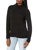 Goodthreads Women's Cotton Shaker Stitch Turtleneck Sweater, Black, Small | Amazon (US)