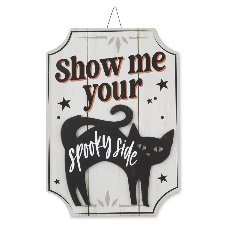 Halloween Hanging Sign Decoration, Show Me Your Spooky Side, 10" x 14", Adult, Way to Celebrate | Walmart (US)