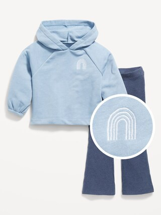 French-Terry Pullover Hoodie & Flare Pants for Toddler Girls | Old Navy (US)