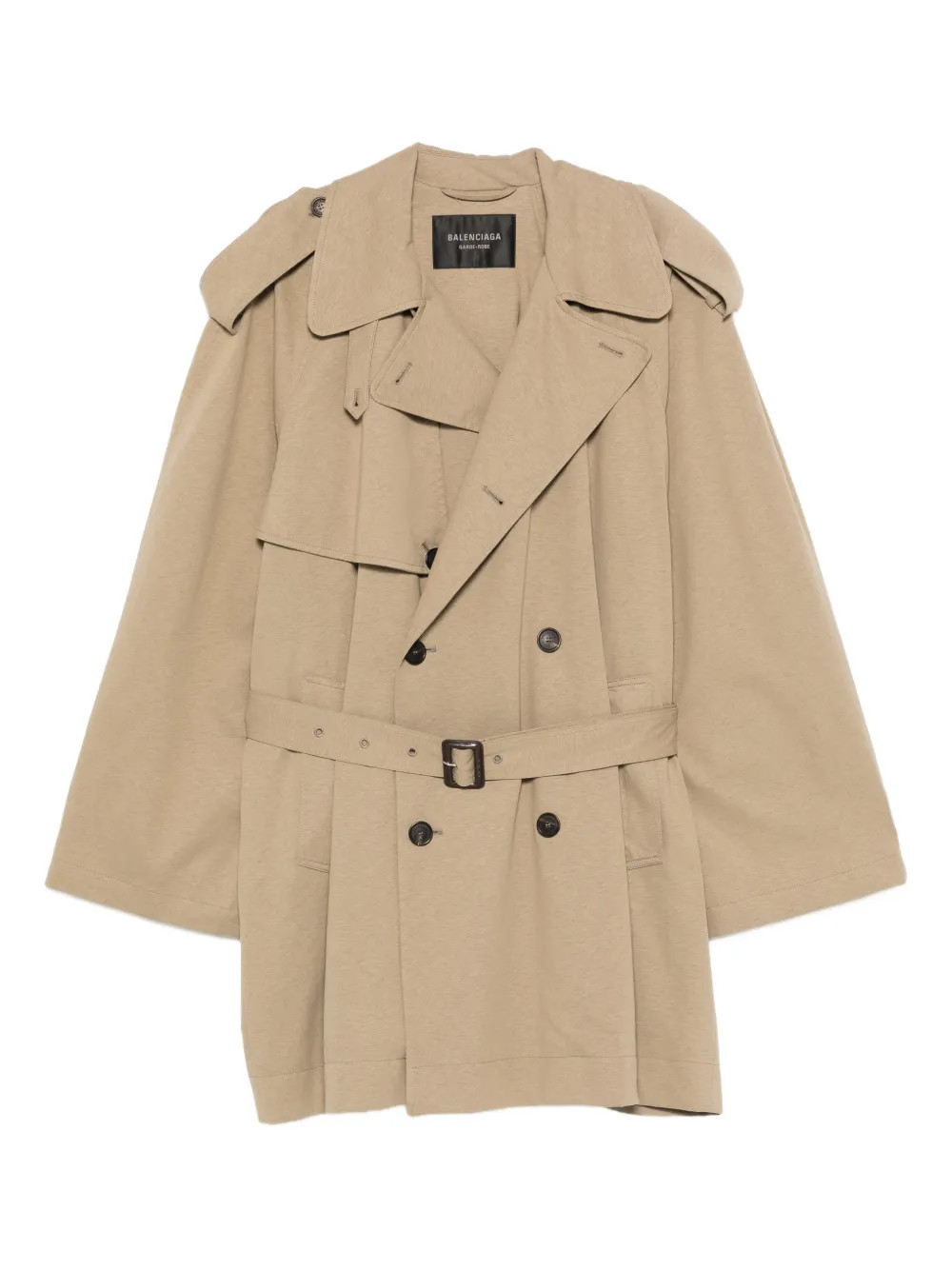 Balenciagabelted double-breasted trench coat | Farfetch (BR)
