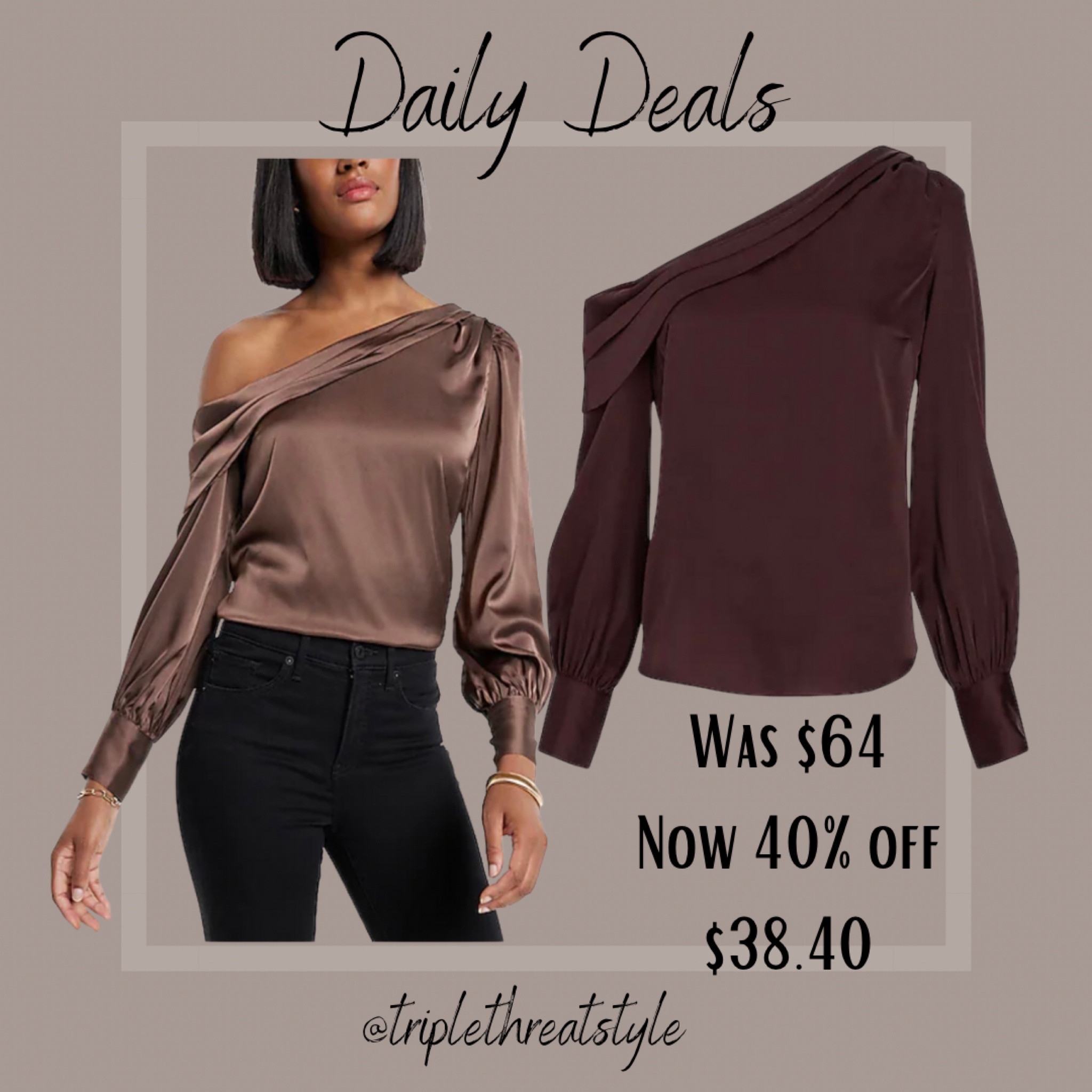 EXPRESS is having a HUGE SALE!
40% off of tops and dresses! 

This Off the shoulder blouse is so chic. I love the chocolate brown for fall and it’s fully stocked & only $38!
I wear an extra small

#LTKunder50 #LTKsalealert #LTKstyletip