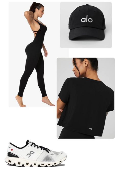 Workout outfit!

Top size M
Jumpsuit size small
Sneakers run true to size!