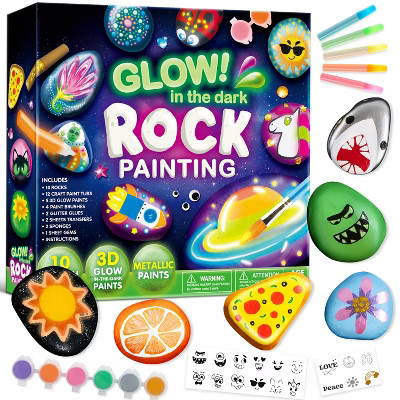 Joyfy Glow in The Dark Rock Painting Kit for Kids Age 6+, DIY Art Kit, Kids Paint Activity, Arts ... | Target