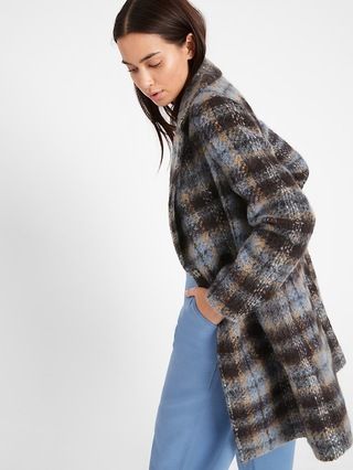 Petite Italian Plaid Topcoat | Banana Republic (US)