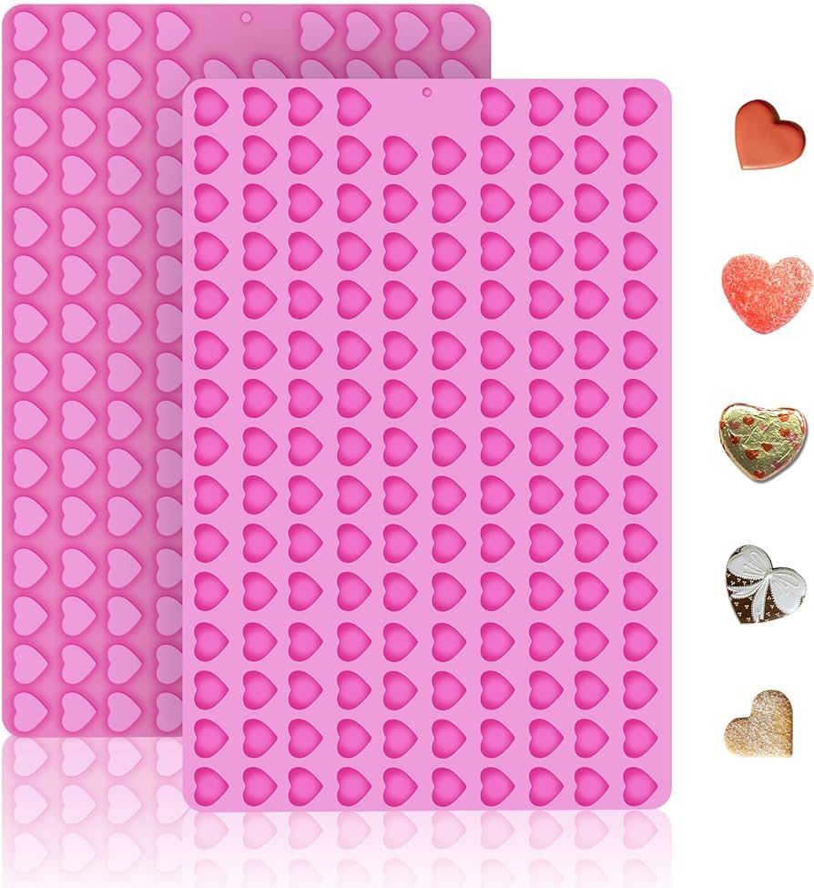 2 PCS Mini Silicone Molds, Dog Treat Molds,296 Cavity Mini Heart Non-Stick Silicone Molds for Bak... | Amazon (US)