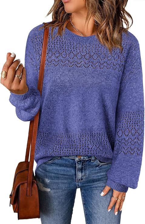 Womens Sweaters Trendy Boho Long Sleeve Crochet Tops Fall Fashion 2026 | Amazon (US)