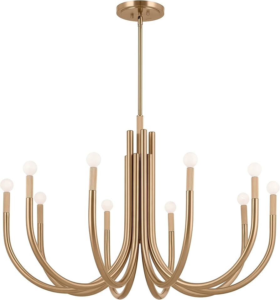 Kichler Odensa 10-Light Chandelier, Modern Light in Champagne Bronze, Sloped Ceiling Compatible, ... | Amazon (US)