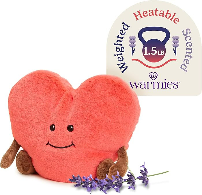 warmies Microwavable & Weighted Stuffed Animals, Heart - Heated Stuffed Animal Plushie for Warmth... | Amazon (US)