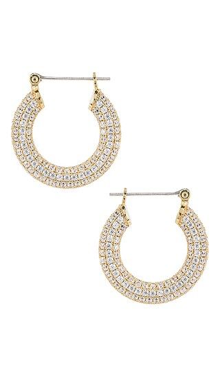The Pave Baby Amalfi Hoops in Gold | Revolve Clothing (Global)