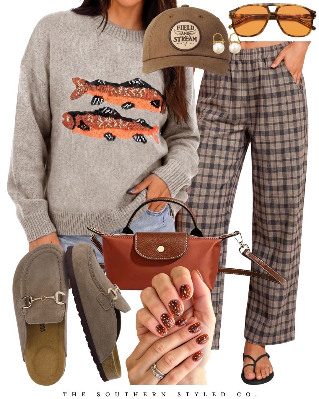 The cutest outdoorsy-chic fall outfit 🎣🤎 I love how the fish sweater and plaid pants feel cozy and classic, while the tortoise sunnies, pearl earrings and rust-colored bag dress it up just enough! Perfect for a casual fall day, weekend errands or a cozy cabin getaway. Everything is linked in my Amazon Storefront! 🛍️

#AmazonFinds #AmazonFashion #FallOutfitIdeas #SouthernStyle #CasualFallStyle #OutfitInspo #AmazonStorefront

#LTKootd #LTKmomlife #LTKSeasonal