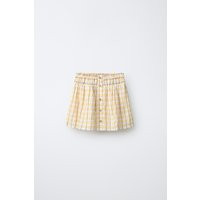 Zara - Plaid Print Skirt - Yellow - 8-9 Years (51,6 Inches) - Kids | Zara US