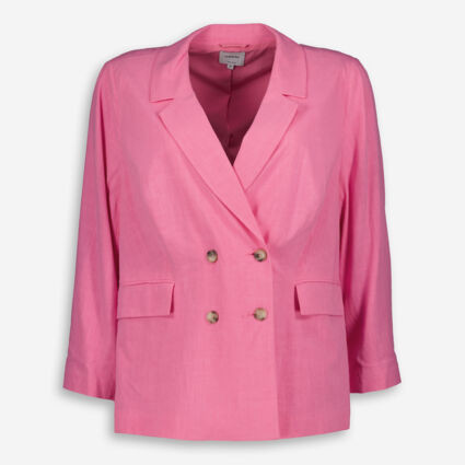 Pink Double Breasted Linen Blazer | TK Maxx