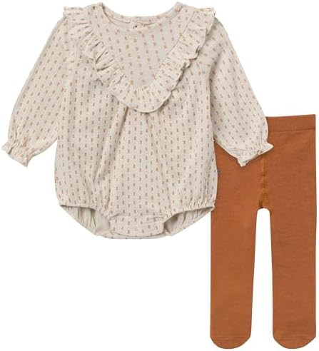 MODERNMOMENTS Baby Girls' Bubble Romper and Tights Set | Amazon (US)